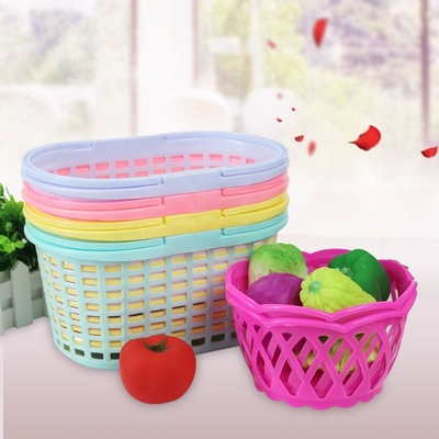 trumpet Plastic basket Turnover basket thickening Plastic turnover Storage Basket fruit egg Vegetables Storage box Toys