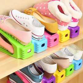 可调节鞋架创意鞋架 双层塑料鞋子收纳架 节省双倍空间鞋柜置物架