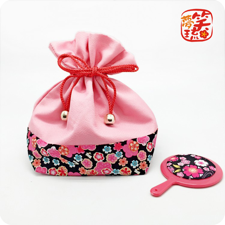 预定 束口袋 18330 日式和风布艺乱麻抽绳袋 礼品袋收纳化妆袋