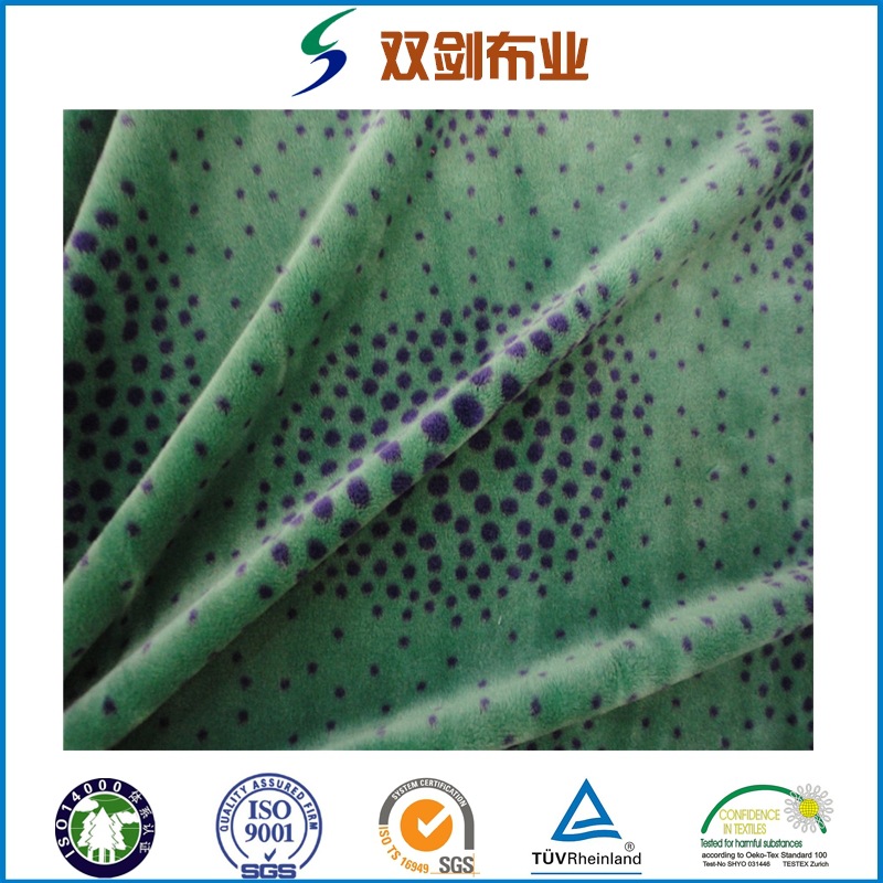 厂家销售经编单面氨纶超柔印花经编银狐绒服装玩具面料