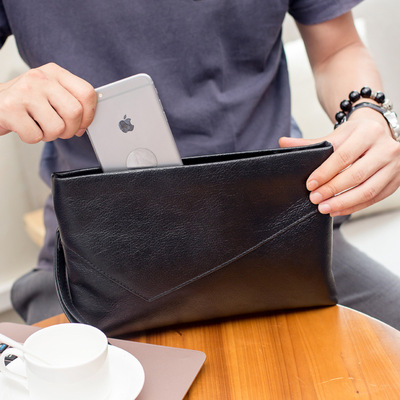 批发男手包真皮2020新款休闲时尚头层牛皮大容量软皮男士手拿包潮