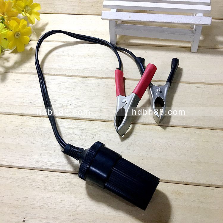 40CM电瓶连接线搭火线转换插头汽车蓄电池点烟器转换头电瓶转换