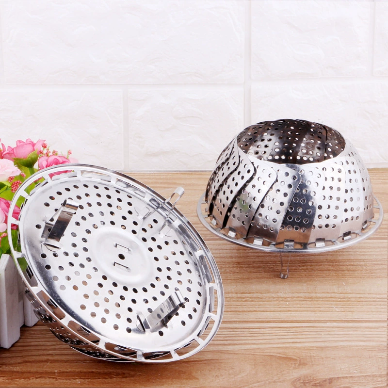 Телескопический складной лоток для пароварки из нержавеющей стали Многоцелевой необычный Регулируемый лоток для пароварки Разнообразный лоток для фруктов Magic Lotus
