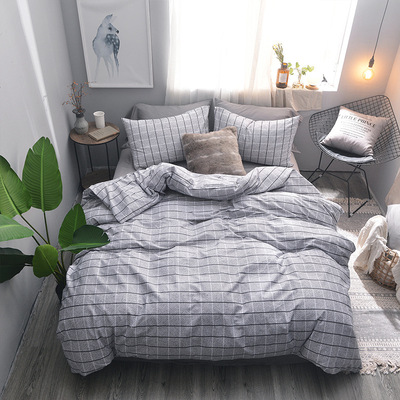 北欧简约纯棉四件套床上用品全棉4件套 床单被套学生宿舍套件