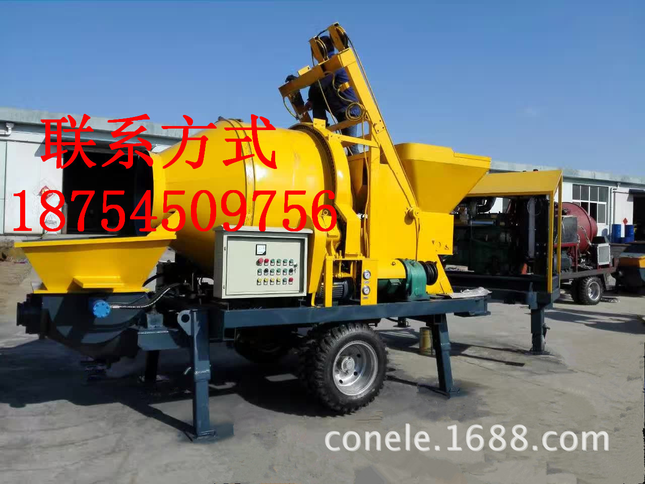 小型混凝土搅拌机输送泵一体 搅拌拖泵一体机 搅拌机带泵 搅拌机