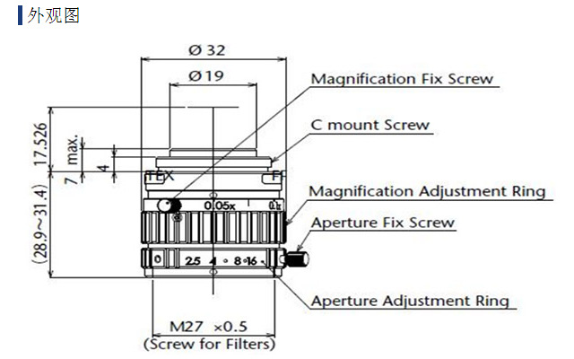 低畸变 高分辨率 FA微距镜头 Moritex茉丽特ML-M1625HR工业镜头