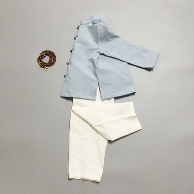 童装秋季新款男童唐装全棉长袖衬衣男宝中国风盘扣立领衬衣|ms