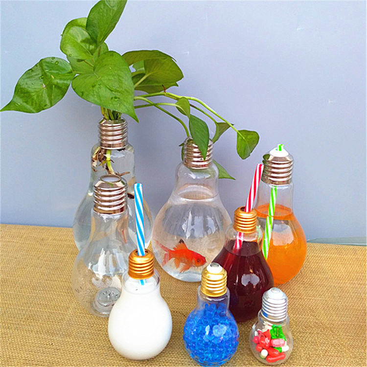 透明玻璃瓶饮品 批发灯泡瓶 摆设装饰漂流许愿瓶 果汁饮料奶茶瓶