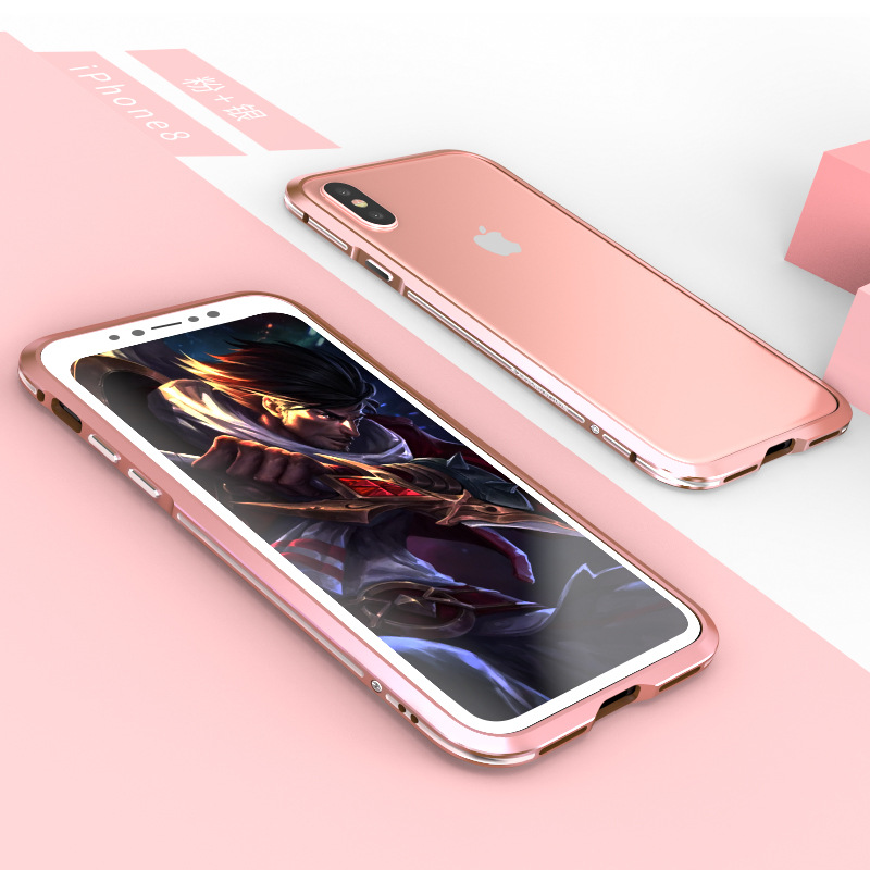 Luphie Bicolor Blade Sword Slim Light Aluminum Bumper Metal Shell Case for Apple iPhone X