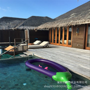 成人儿童水上漂超大充气茄子浮排海上浮床网格游泳圈玩具用品坐骑