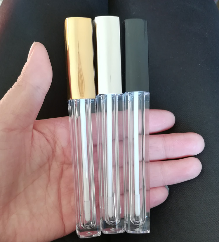 De alta calidad de plástico tubo de brillo de labios cuadrado de pared gruesa de alta calidad transparente labio esmalte tubo DIY vacío labio tubo botella vacía personalizable