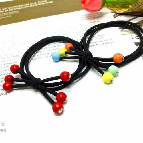 New Korean Diamond-Studded Small Cherry Hair Tie, Fashionable and Versatile Hair Accessory, Hair Rubber Band Hair Tie for $2 from Street Stalls