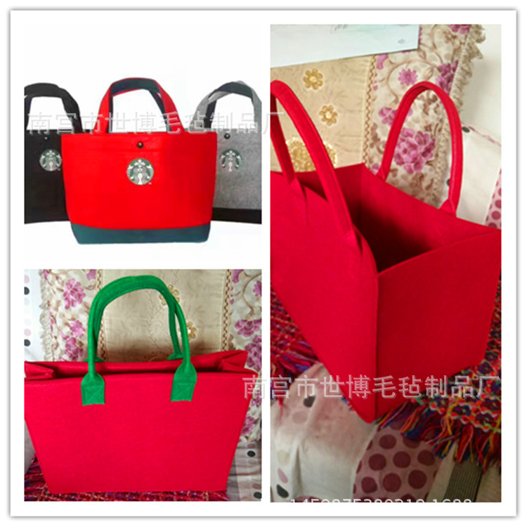 厂家直销毛毡布手提袋定做批发毛毡包毛毡电脑包毛毡手提包购物袋