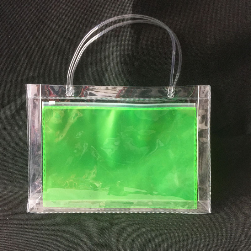 专业定制塑料手提袋PVC 手提母子袋 礼品袋 拉链时尚手提袋