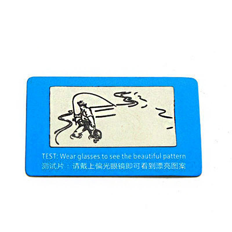 glasses Test Card customized wholesale black Fishing case Blue card sunlight Lens Polarized Test Card