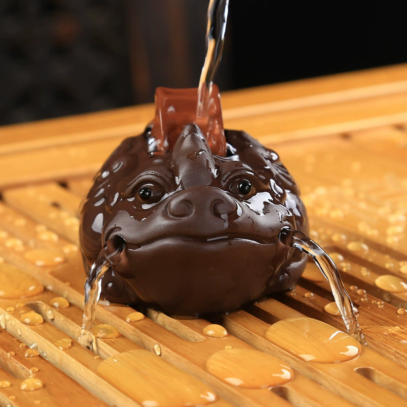 Фиолетовый чайный песик Пиксю Lucky Golden Toad Tea Set Accessories Creative Tea Art Ornaments Water Spray Handmade Tea Playable