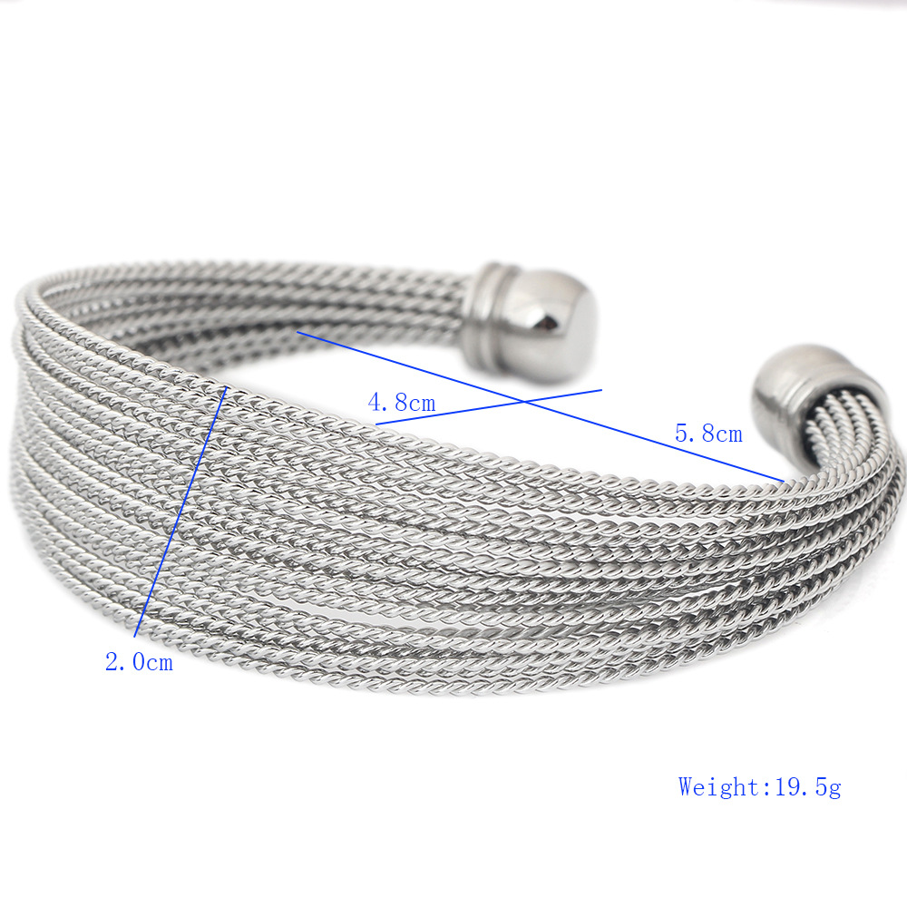 25g Weight Bangle Classification 1 Piece Quantity Casual, Daily Occasion Stainless Steel Material Solid Color Pattern Unisex Gender Plating Design Simple Style Style Stainless Steel Simple Style Solid Color Plating Bangle 无