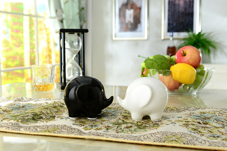 Ceramic Elephant Figurine White