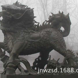 动物石麒麟图片 山东青石小麒麟石雕价格 家庭摆放花岗岩麒麟厂家