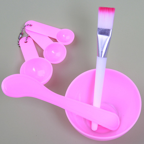 Korean style DIY four-piece set of mixing tools, facial mask bowl, PVC resin beauty bowl set