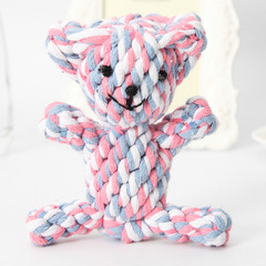 New dog toy, cotton knotted hand-knitted bear, animal teeth grinding and bite-resistant puppy toy, pet supplies