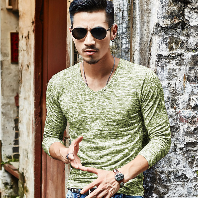 Cross-border men’s casual long-sleeved t-shirt