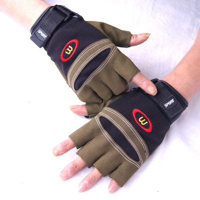 新款户外运动半指手套登山骑车防滑手套 透气健身防护山地车手套|ms