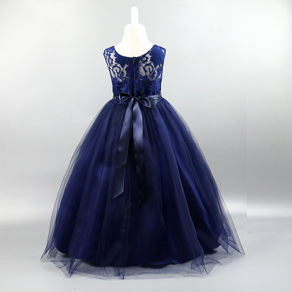 Váy lưới dài ren hoa váy trẻ em Váy cưới Hoa cô gái váy trường biểu diễn quần áo ZQ273 đồ vest bé trai