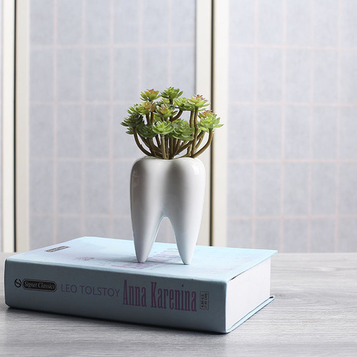 Cross-border gardening creative succulent ceramic small flower pots household groceries white mini artificial flowers small plant flower pots without holes