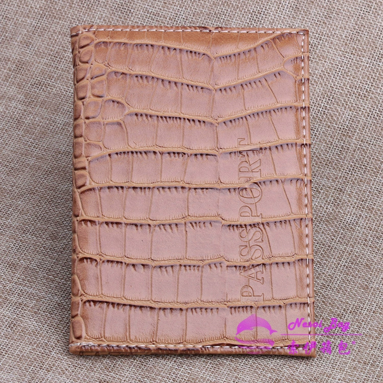 Passport case, polyurethane crocodile print, protective passport cover, 11 colors, 14.2×9.8×0.5 cm