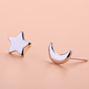 Small universal fashionable earrings, silver 925 sample, Korean style, simple and elegant design