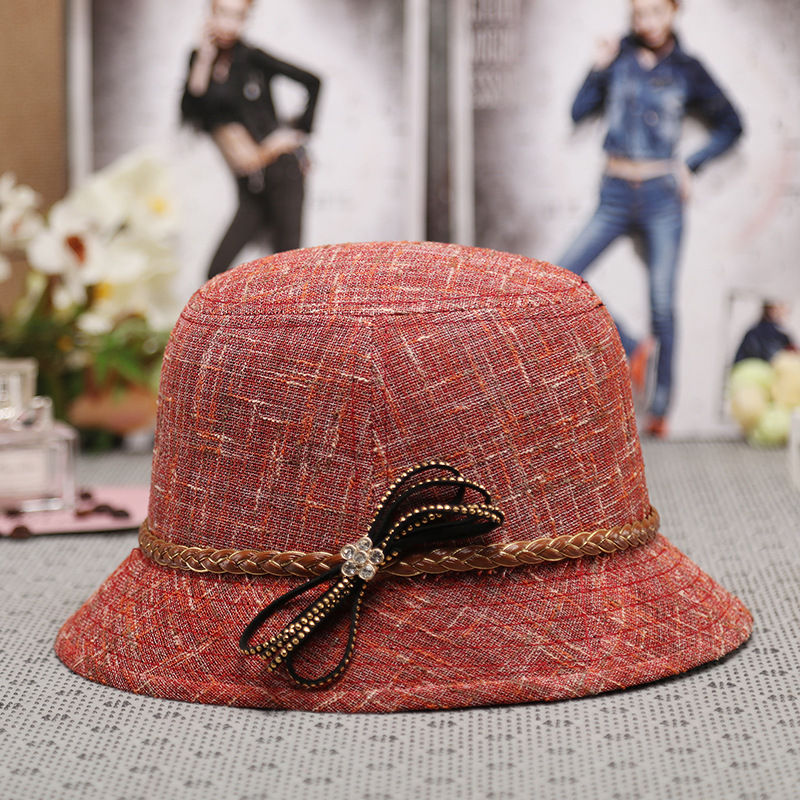 Sombrero Lino de mujer primavera y verano nuevo sombrero de protección solar al aire libre de moda y elegante para mamá sombrero de mujer entrega de una pieza