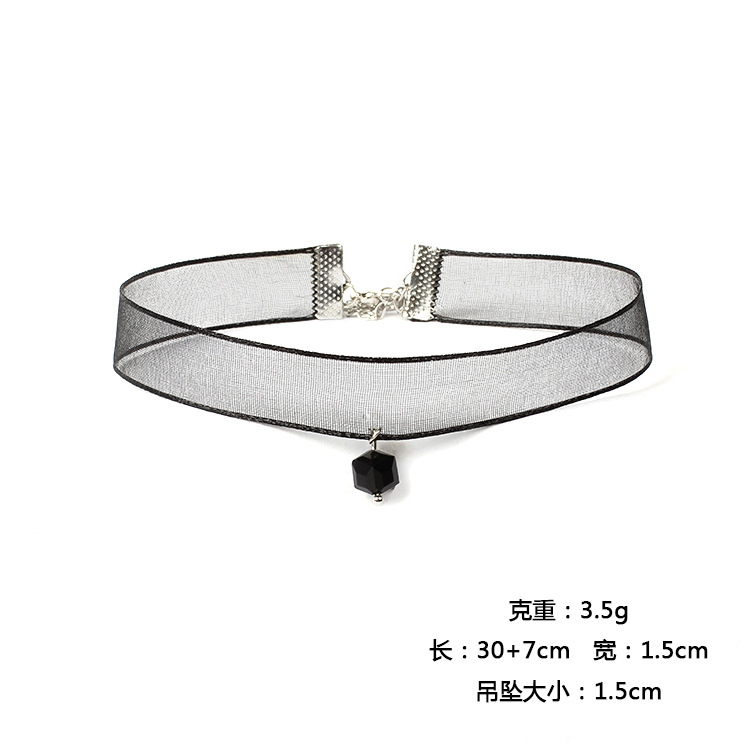6g Weight Necklace Classification Wedding, Travel Occasion Lock Pattern Women'S Gender Fashion Style Pink, Black Color Lace Collar Women's Choker Collar Necklace Combination Set Hot-selling 8