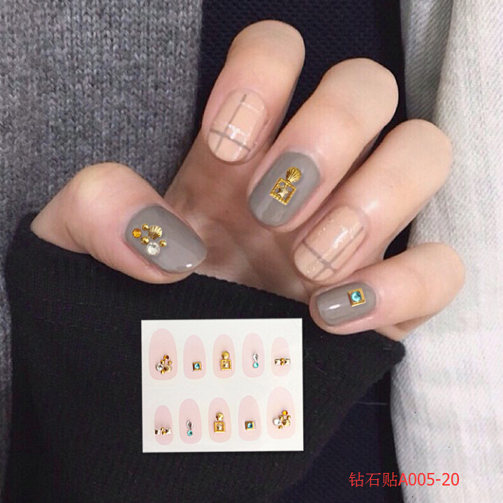 New fashionable diamond-shaped nail stickers, diamond nail stickers for decoration, Korean DIY 3D diamond customization detail image 7
