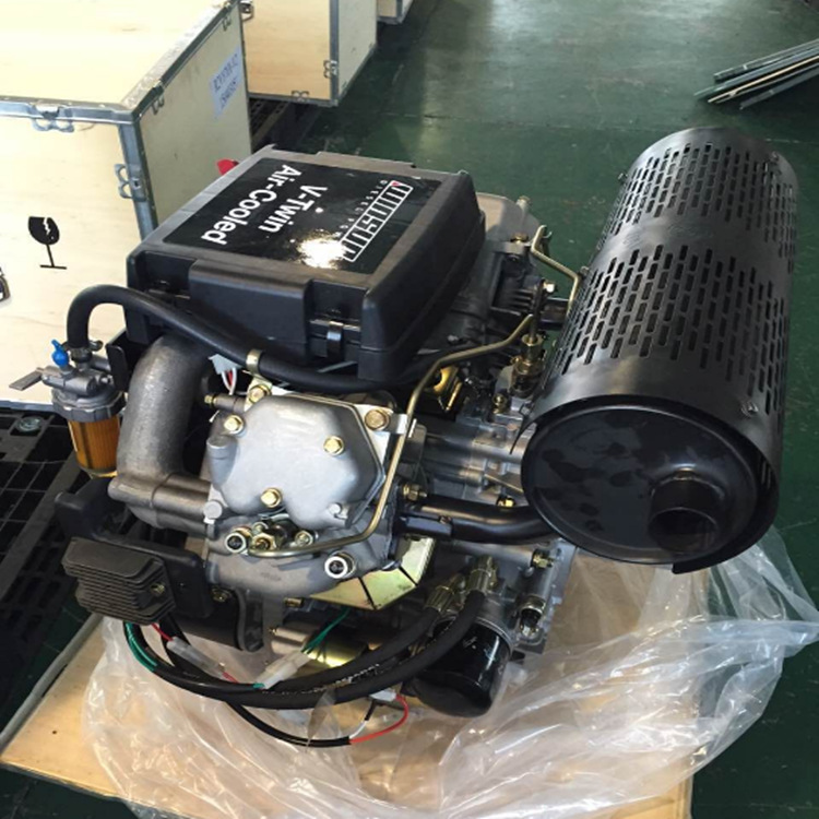 Double cylinder Air Diesel engine Power 25 horsepower Double cylinder Diesel engines start-up Double cylinder Diesel engine