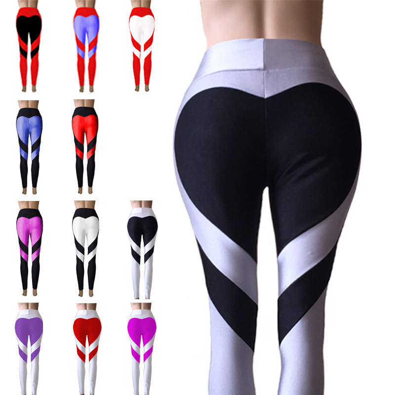 Damunderdel älskar patchworkleggings med höftlyft stretch med hög midja_voghion.com