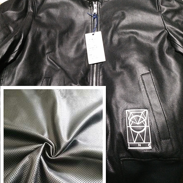 18款男女服装用仿真皮衣外套现货高仿真羊皮打孔人造皮直销专供|ru