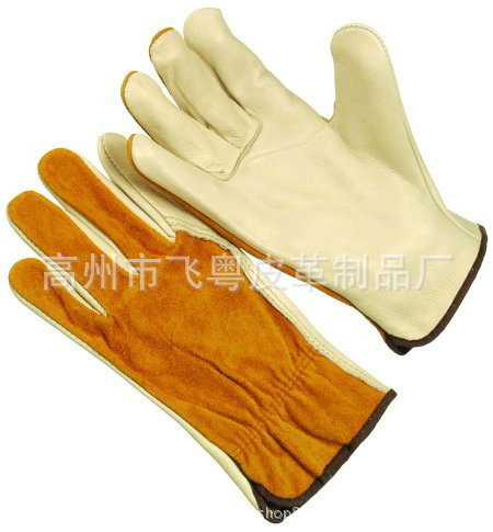 黄色牛二层十牛头层10寸皮革劳保手套