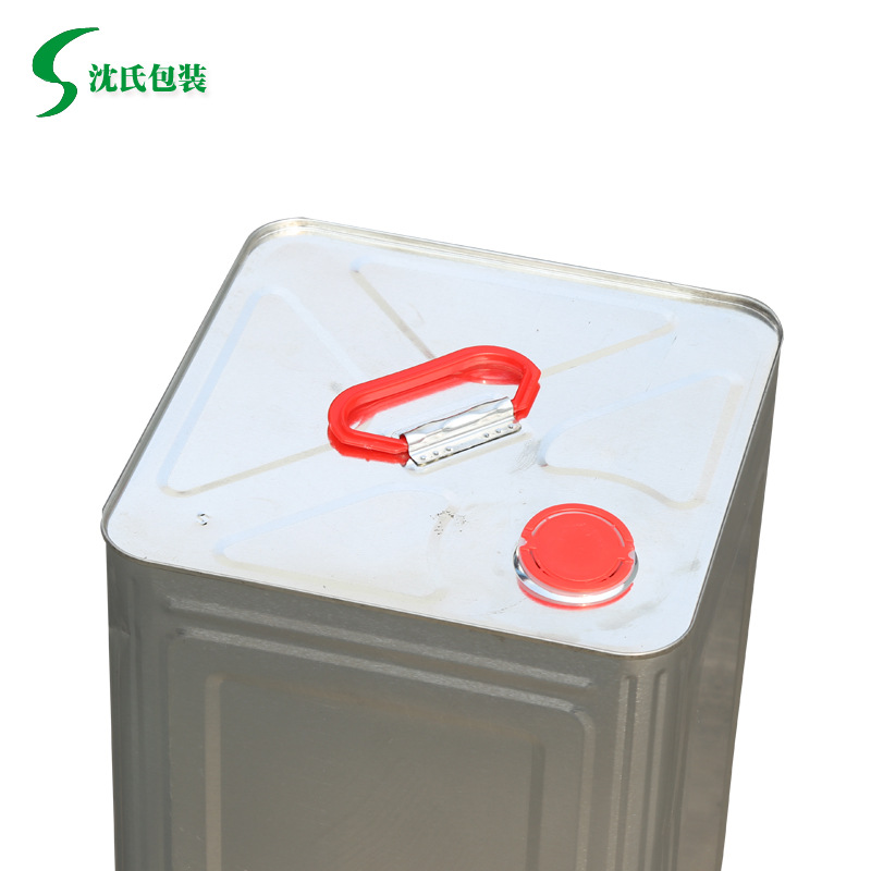 厂家直供18L-20L银色马口铁包装桶 加厚金属铁桶方形油漆桶定 制