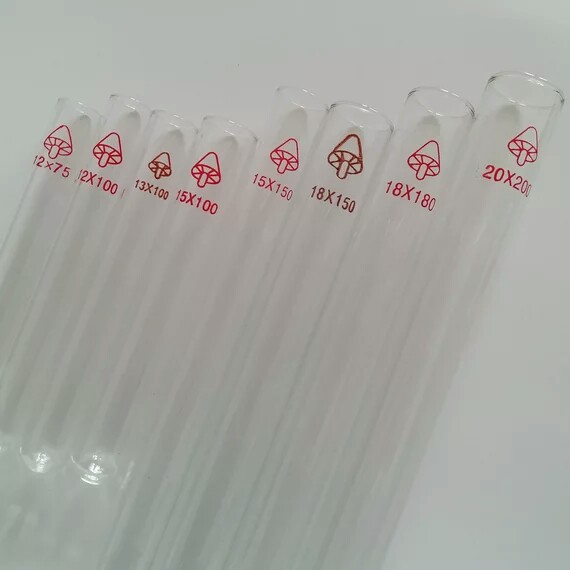 供圆底印色挂牌印商标印刷蘑菇牌平口玻璃试管