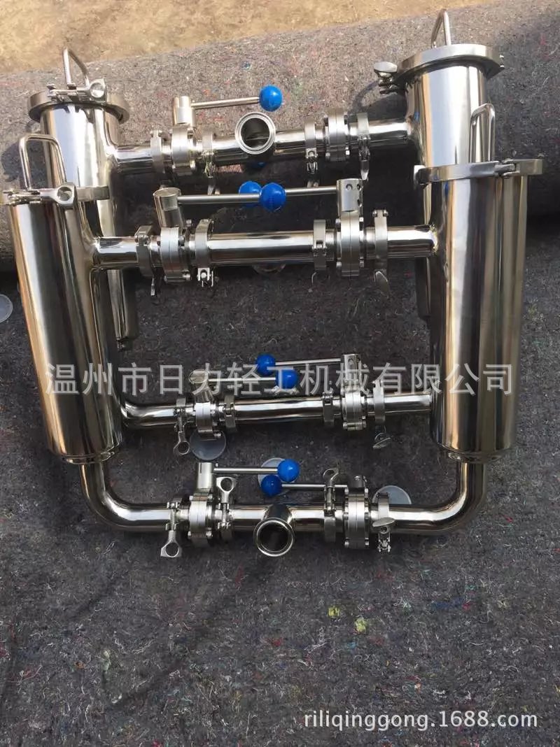 厂家直销现货供应304不锈钢卫生级卡箍式管道双联直角过滤器