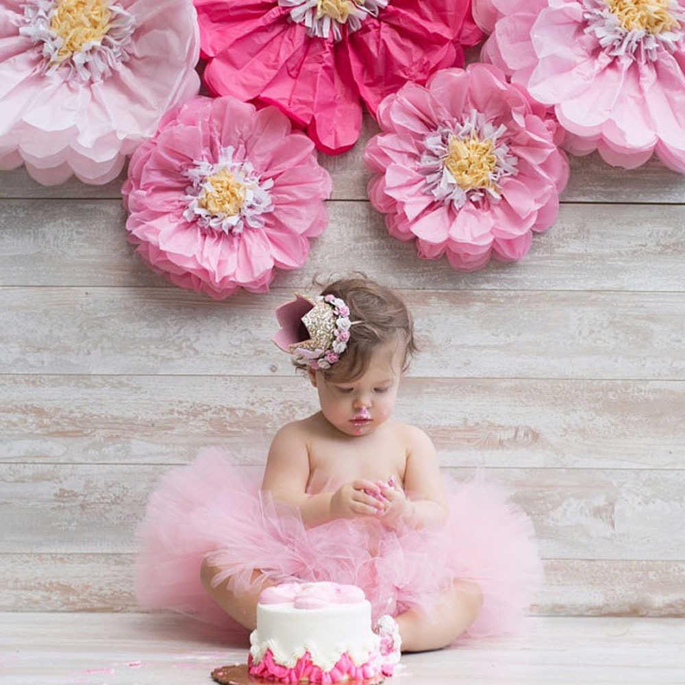 Kid'S Gender Flowers Design Fashion Crown Plastic Cloth Flower Party Headpieces
