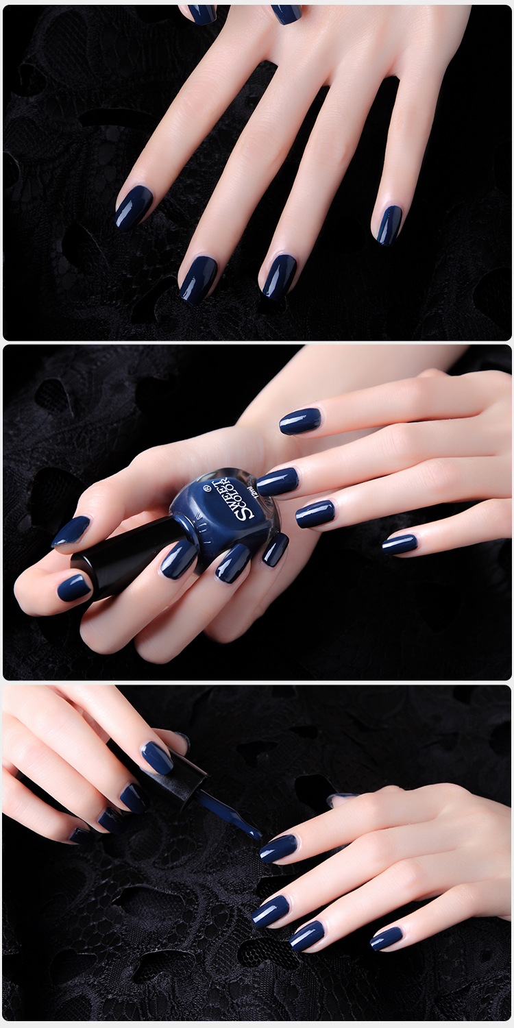 Số lượng đầy đủ của gói Màu sắc ngọt ngào Sơn móng tay bền lâu Không độc hại Hoa kết hôn S011 con công màu xanh - Sơn móng tay / Móng tay và móng chân nail màu hồng