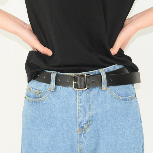 Women's Retro Belt, Fashionable and Versatile Korean Style Decorative Belt with Simple Design and Needle Buckle, Suitable for Casual Wear and Students