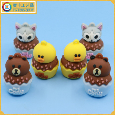 lovely Cheese Cat Kumamoto Bear Roller ball pen Pendant student Water pen Pendant PVC Soft glue Cartoon Pendant
