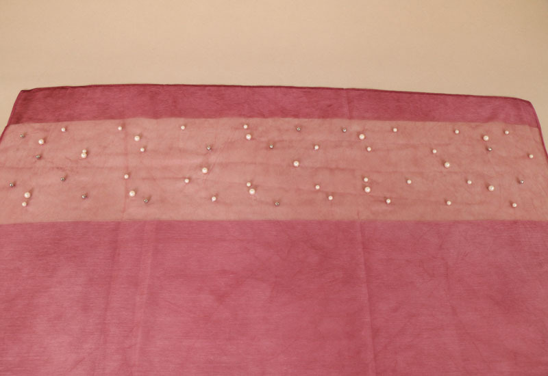 #5酒红 (9) 蕾丝珍珠羊绒围巾