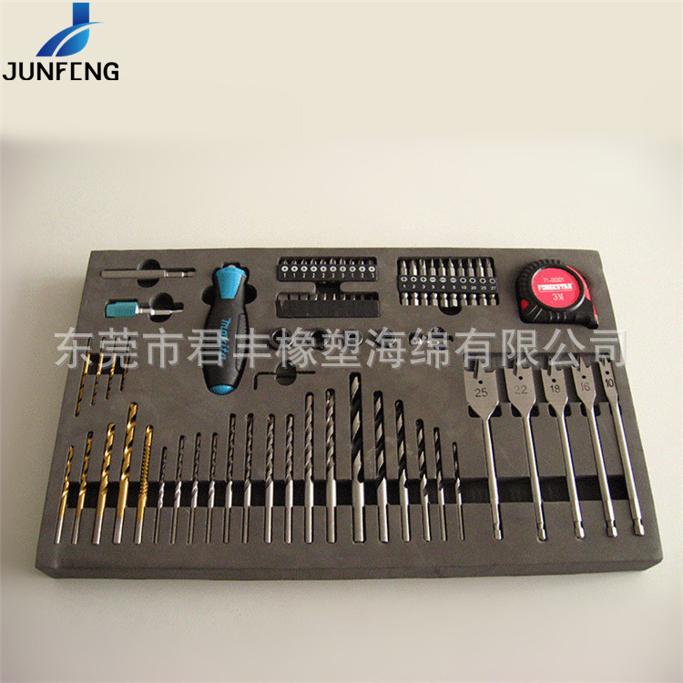 冷热压五金工具箱包装盒内托 植绒EVA内衬防静电雕刻一体成型