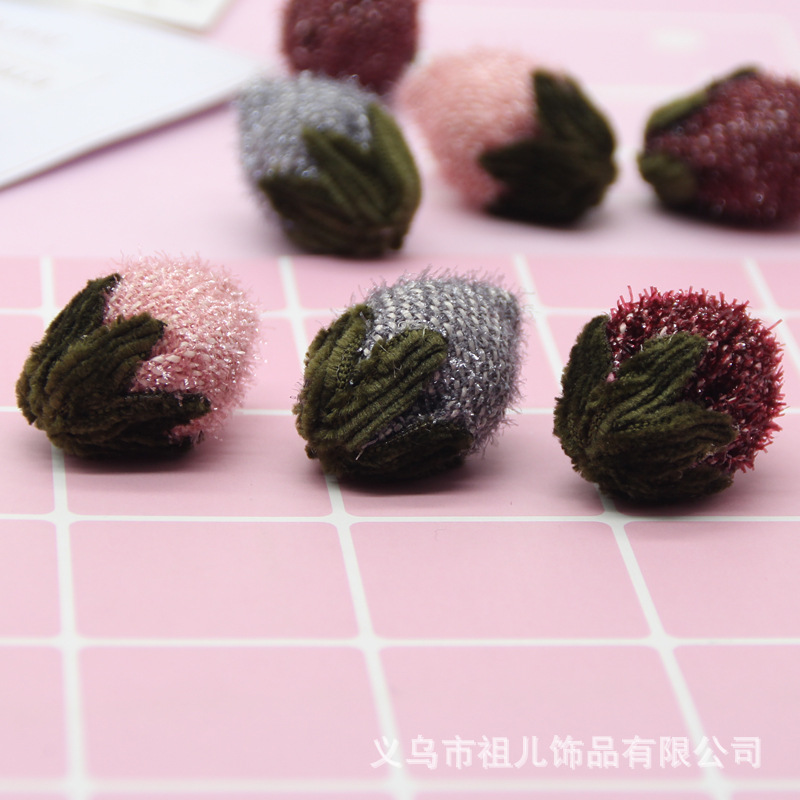 韩版儿童花骨朵花苞DIY边夹自制材料 布艺发圈头绳头饰装饰品配件