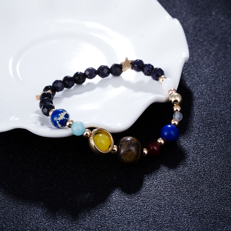 Unisex Gender Ethnic Style Geometric Natural Stone Beaded Braid Bracelets