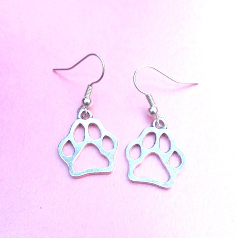 New Fashion Animal Cat Dog Footprints Ears Earrings Hollow Cat Claw Dog Claw Earrings Wholesale display picture 13